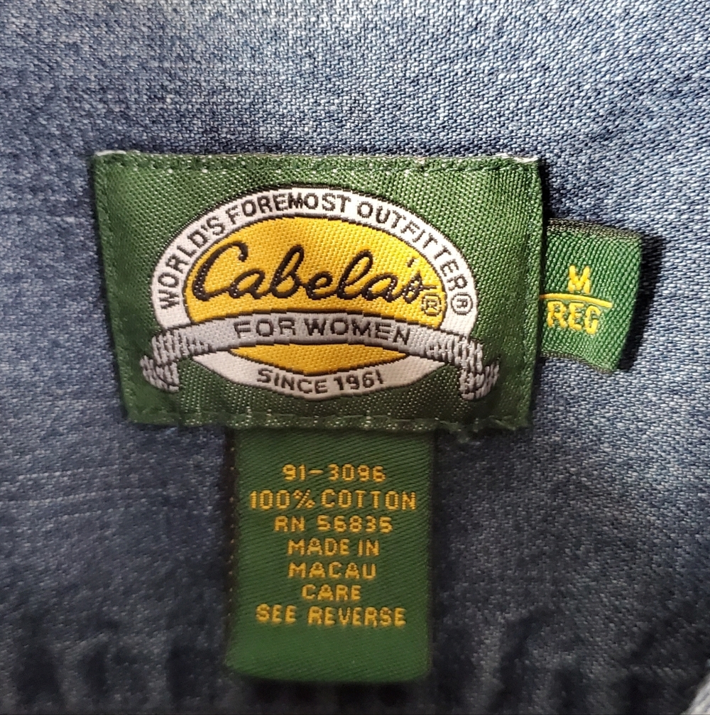 90s Vintage Cabela's Denim Mini Dress | Sleeveless Long Jean Tunic Vest - Picture 5 of 8